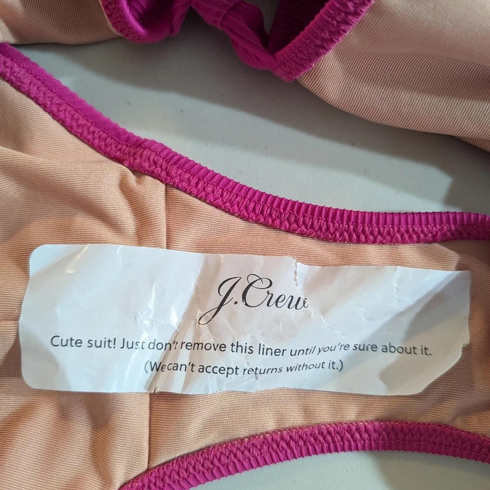 **J.Crew One-Piece Cutout Swimsuit Colorblock Pink & Peach | Size 22 | NWT